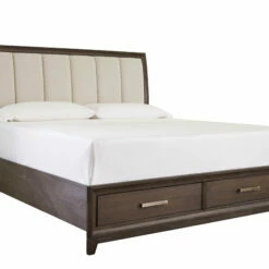 Signature Design By Ashley® Brueban - Rich Brown/gray - Queen Panel Bed With 2 Storage Drawers
