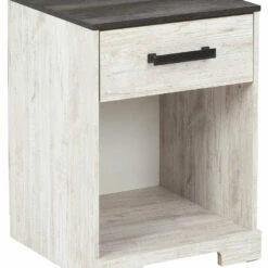 Ashley Furniture Shawburn - Whitewash/charcoal Gray - One Drawer Night Stand