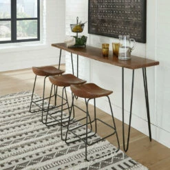 Signature Design By Ashley® Wilinruck - Dark Brown - 4 Pc. - Long Counter Table, 3 Stools