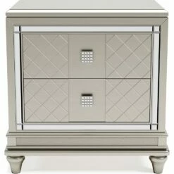 Ashley Furniture Chevanna - Platinum - Two Drawer Night Stand Nightstands