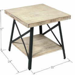 Emerald Home Tables Chandler End Table, Whitewash