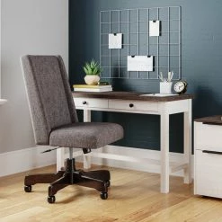 Ashley Furniture Dorrinson - White / Black / Gray - Home Office Desk - 2-drawer Desks