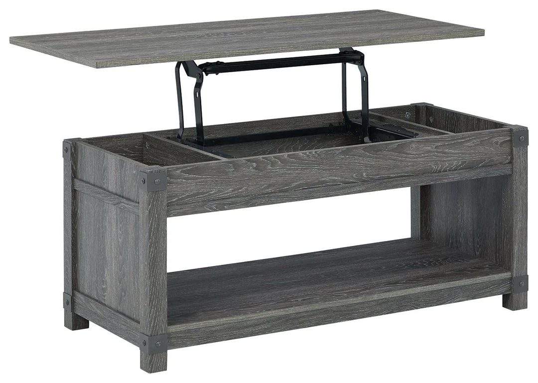 New 🌟 Ashley Furniture Freedan - Grayish Brown - Rect Lift Top Cocktail Table Tables 💯 9 Ashley Furniture Freedan - Grayish Brown - Rect Lift Top Cocktail Table Tables