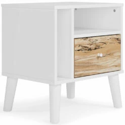 Ashley Furniture Nightstands Piperton - Brown / White - One Drawer Night Stand
