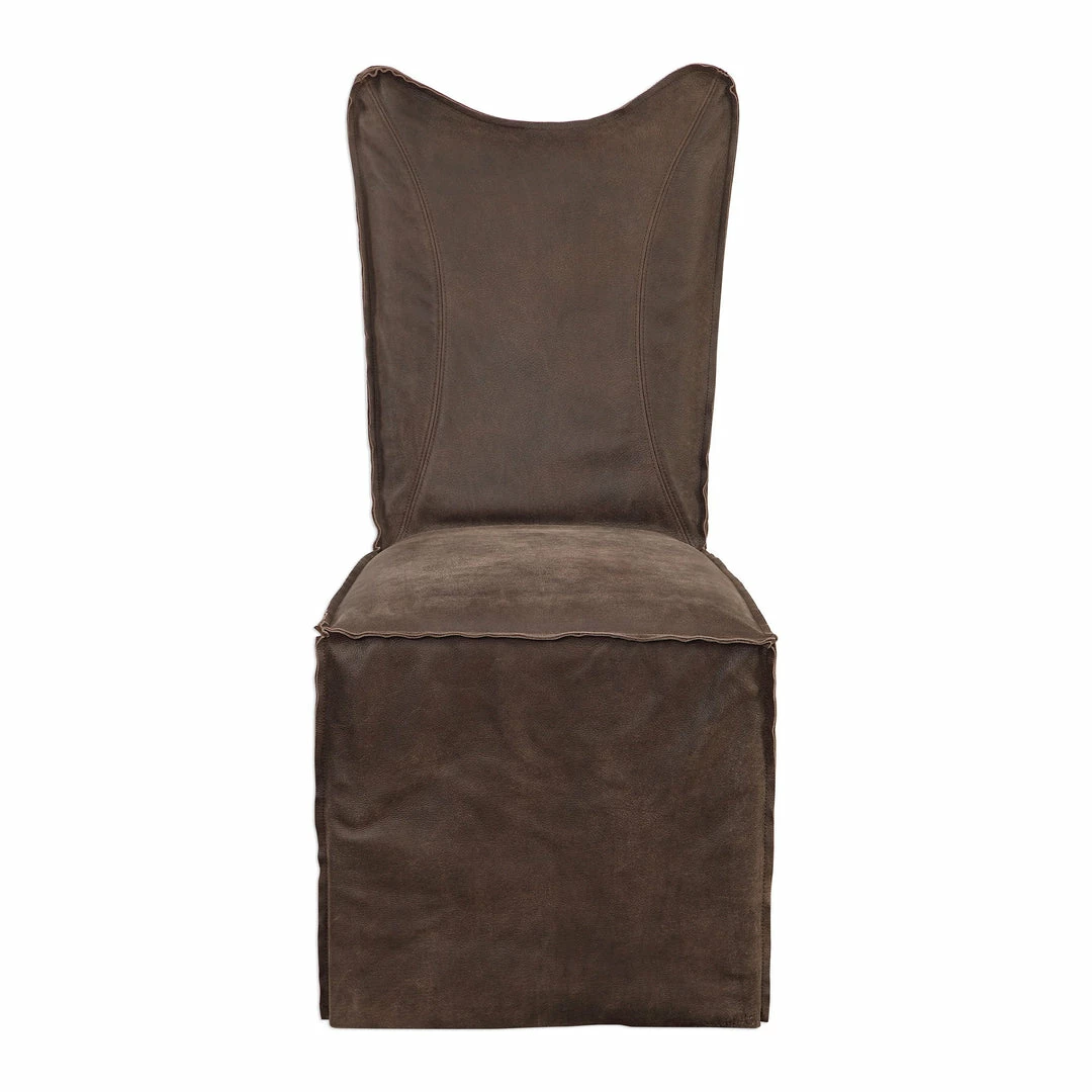 Deals 🔥 Uttermost Delroy Armless Chairs, Chocolate, Set Of 2 💯 3 Uttermost Delroy Armless Chairs, Chocolate, Set Of 2