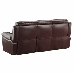 Emerald Home Sofas Bernard Dual Power Sofa Recliner And Headrest Kona Brown