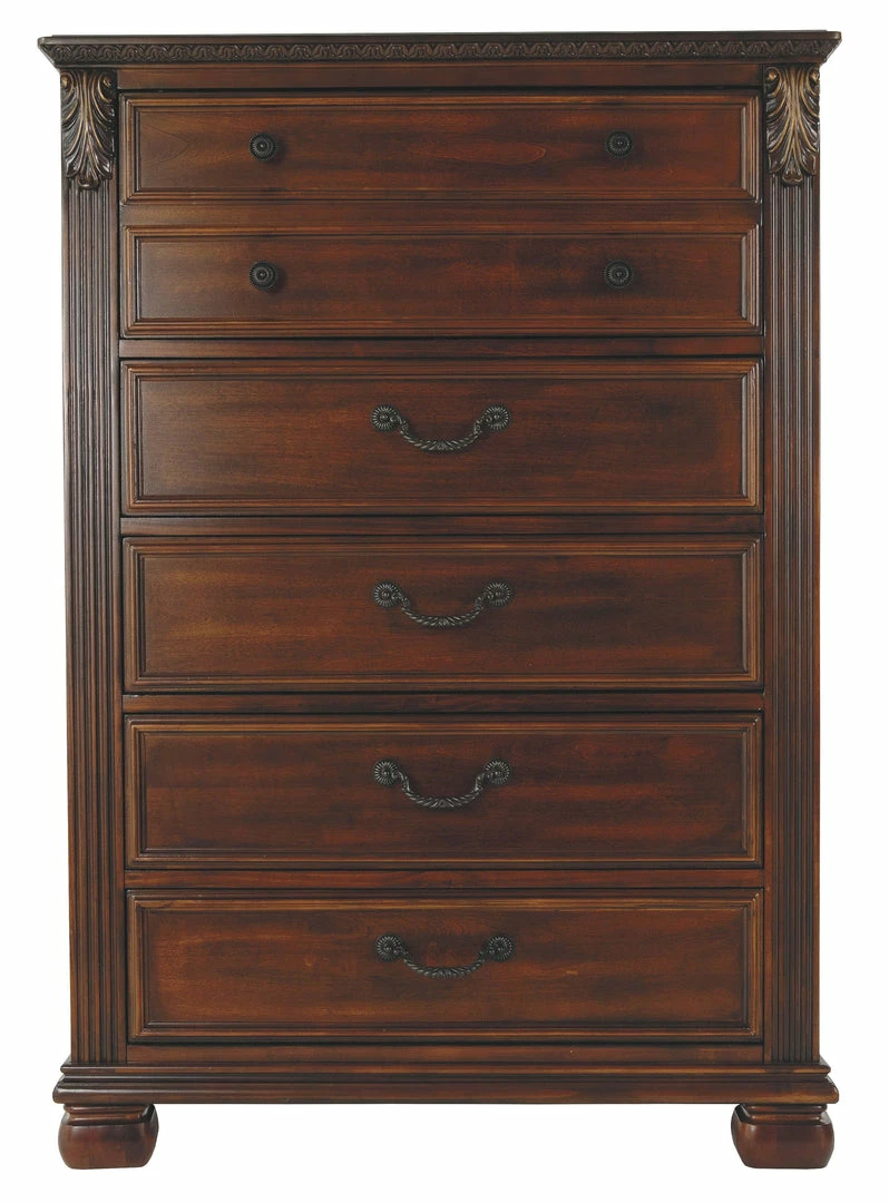 Cheap 🧨 Ashley Furniture Chests Leahlyn - Warm Brown - Five Drawer Chest 😉 4 Ashley Furniture Chests Leahlyn - Warm Brown - Five Drawer Chest