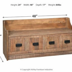 Ashley Furniture Benches Garrettville - Brown - Storage Bench