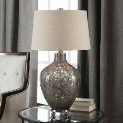 Uttermost Adria Transparent Gray Glass Lamp Accessories