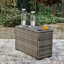 Signature Design By Ashley® Harbor Court - Gray - Console With Drink Holders