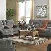Signature Design By Ashley® Coombs - Charcoal - 3 Pc. - Reclining Sofa, Loveseat, Recliner Reclining Furniture