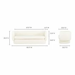 Moe's Home Collection Koba Sofa Maya White