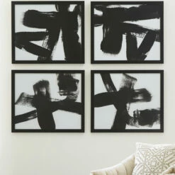 Ashley Furniture Doro - Black/white - Wall Art Set (4/cn)