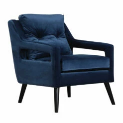 Uttermost O'Brien Blue Velvet Armchair Chairs