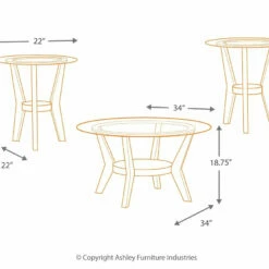 Ashley Furniture Fantell - Dark Brown - Occasional Table Set (3/cn)