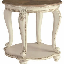 Ashley Furniture Realyn - White/brown - Round End Table Tables