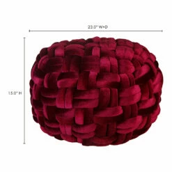 Moe's Home Collection Pj Velvet Pouf Wine