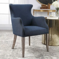 Uttermost Yareena Blue Wing Chair Chairs