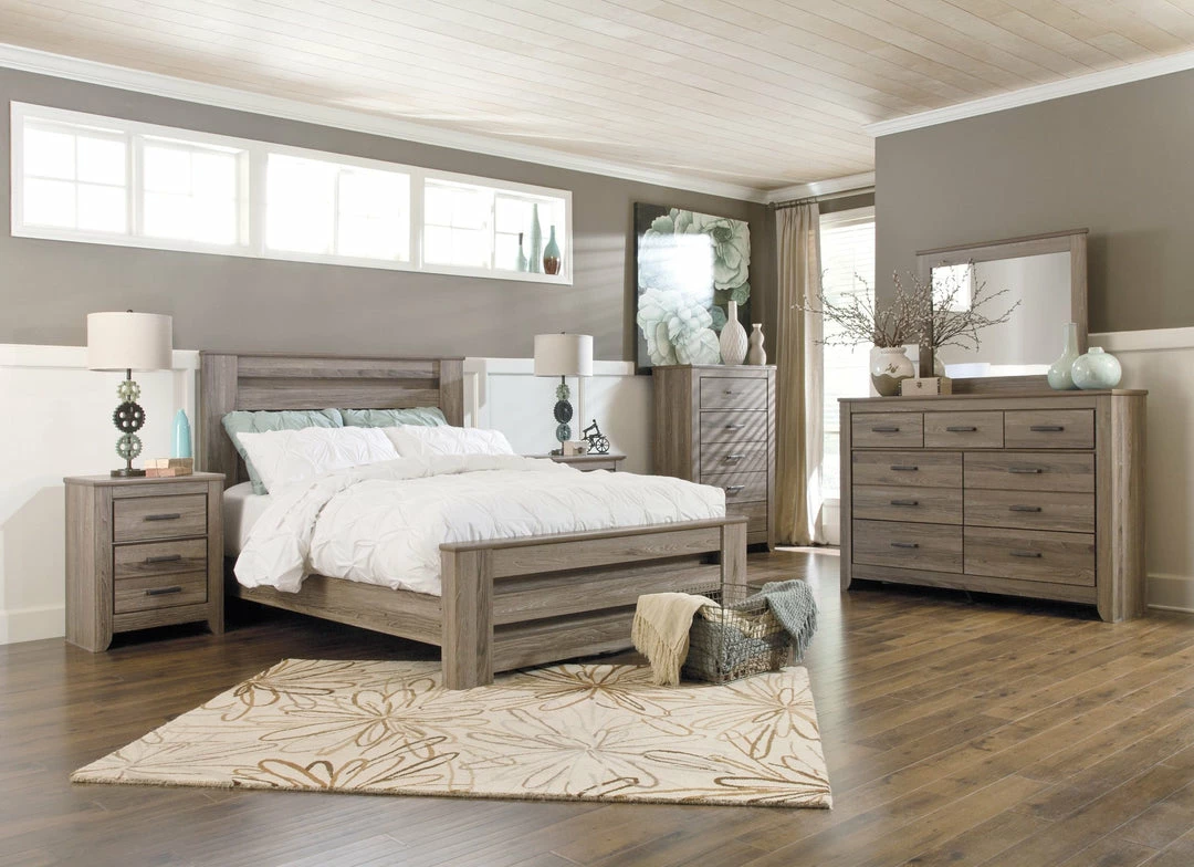 New 👏 Signature Design By Ashley® Zelen - Warm Gray - 👗 Dresser, Mirror, / Panel Headboard 🎁 3 Signature Design By Ashley® Zelen - Warm Gray - Dresser, Mirror, / Panel Headboard