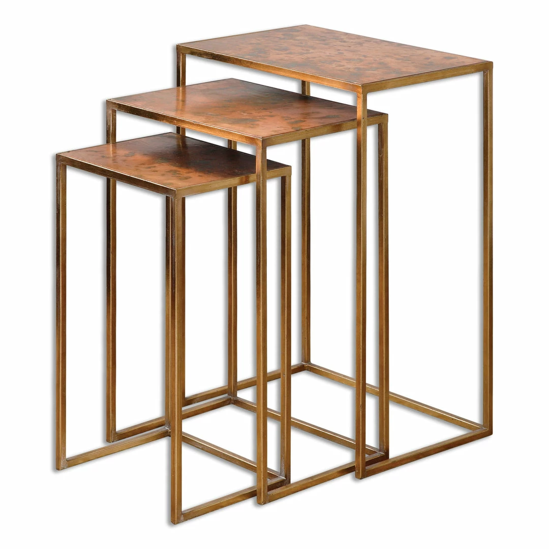 Outlet 🔔 Uttermost Copres Oxidized Nesting Tables Set/3 😉 3 Uttermost Copres Oxidized Nesting Tables Set/3