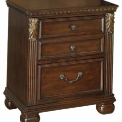 Ashley Furniture Leahlyn - Warm Brown - Two Drawer Night Stand Nightstands
