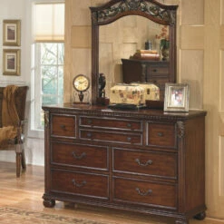 Ashley Furniture Leahlyn - Warm Ultimate Best In Class Dresser, Mirror Dressers