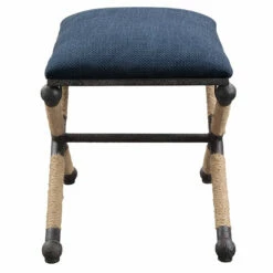 Outlet ❤️ Benches Uttermost Firth Small Navy Fabric Bench ✨ 11 Benches Uttermost Firth Small Navy Fabric Bench