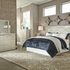 Signature Design By Ashley® Dreamur - Pearl Stipple - Panel Headboard With Bolt On Metal Frame