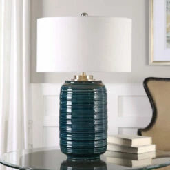 Uttermost Delane Dark Teal Table Lamp