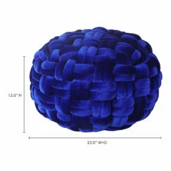 Moe's Home Collection Accessories Pj Velvet Pouf Royal Blue