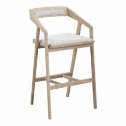 Moe's Home Collection Stools Padma Oak Barstool Light Grey