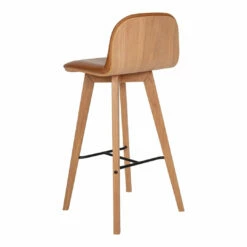 Moe's Home Collection Napoli Leather Barstool Tan