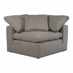 Moe's Home Collection Terra Condo Corner Chair Livesmart Fabric Light Grey Sectional Pieces