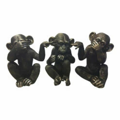Moe's Home Collection He Did It Chimps Set Of 3 Table Decor