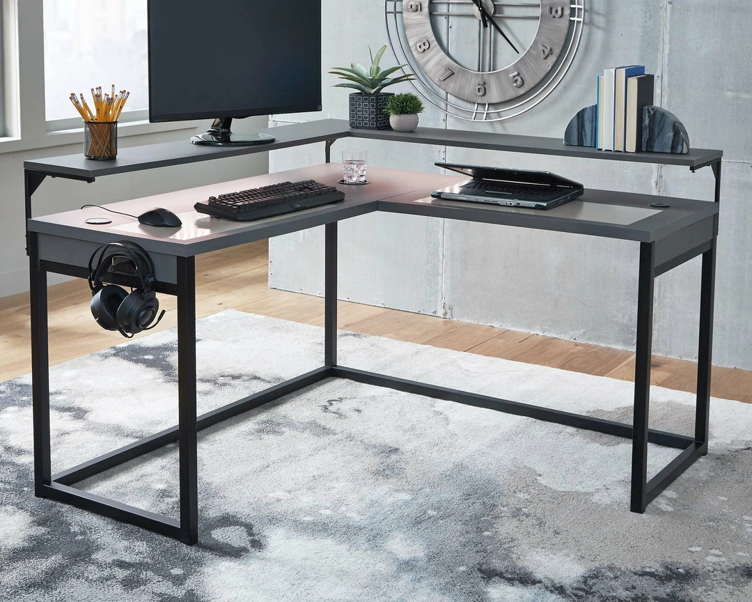 Hot Sale 🛒 Signature Design By Ashley® Desks Lynxtyn - Black / Gray - L-desk 🥰 12 Signature Design By Ashley® Desks Lynxtyn - Black / Gray - L-desk