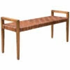 Benches Uttermost Plait Woven Leather Bench