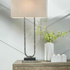 Ashley Furniture Bennish - Antique Silver Finish - Metal Table Lamp (1/cn) Accessories