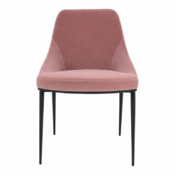 Moe's Home Collection Chairs Sedona Dining Chair Pink Velvet-m2