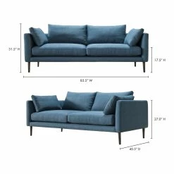 Best Sale ⭐ Moe's Home Collection Sofas Raval Sofa Dark Blue 🔥 16 Moe's Home Collection Sofas Raval Sofa Dark Blue