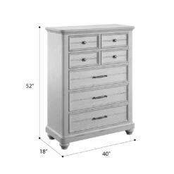 Emerald Home New Haven 7-Drawer Chest Oyster Shell