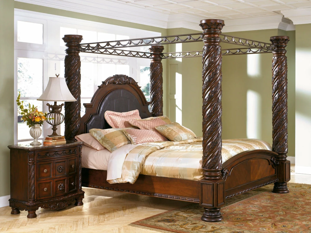 Best Pirce 👏 Millennium® By Ashley Bedroom Sets North Shore - Dark Ultimate Best In Class 👗 Dresser, Mirror, California Poster Bed With Canopy 👏 6 Millennium® By Ashley Bedroom Sets North Shore - Dark Ultimate Best In Class Dresser, Mirror, California Poster Bed With Canopy