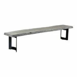 Moe's Home Collection Bent Bench Small Weathered Grey Benches