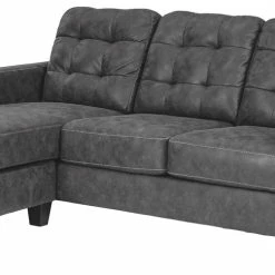 Ashley Furniture Sofas Venaldi - Gunmetal - Sofa Chaise Queen Sleeper
