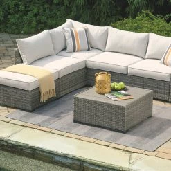 Ashley Furniture Cherry - Gray - Loveseatsec/otto/tbl Set(4/cn)