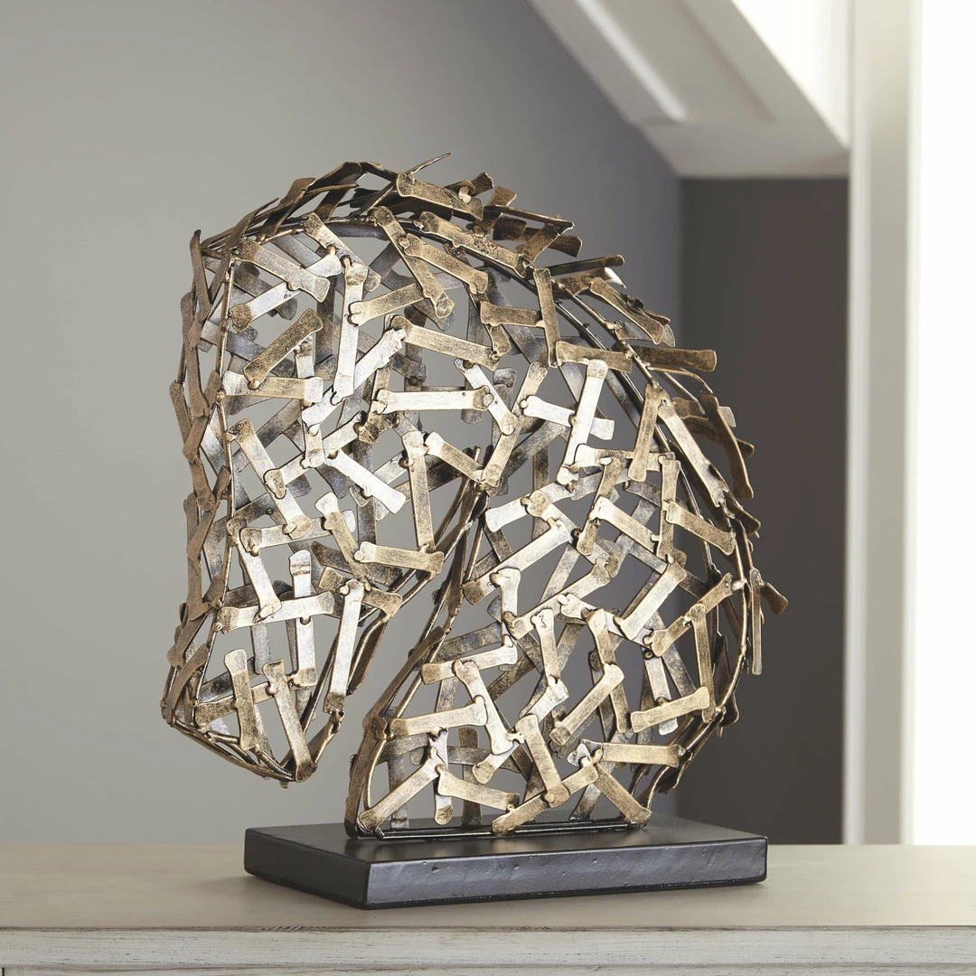 Wholesale 💯 Ashley Furniture Nahla - Antique Gold Finish - Sculpture Table Decor ⌛ 5 Ashley Furniture Nahla - Antique Gold Finish - Sculpture Table Decor