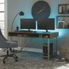 Signature Design By Ashley® Barolli - Gunmetal - 2 Pc. - Gaming Desk With Usb Charging Port, Swivel Gaming Chair Home Office Sets