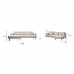 Moe's Home Collection Corey Sectional Beige Right