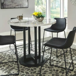 Signature Design By Ashley® Centiar - Dark Gray - 5 Pc. - Counter Table, 4 Upholstered Barstools
