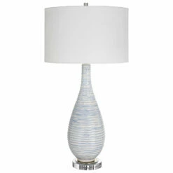 Uttermost Clariot Ribbed Blue Table Lamp Accessories