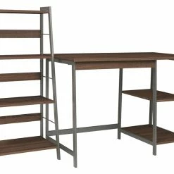 Ashley Furniture Soho - Light Best Gunmetal - Home Office Desk And Shelf
